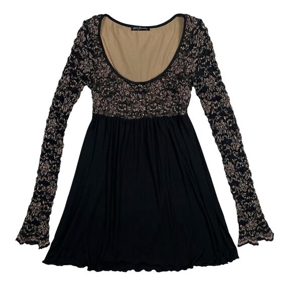 Y2K Ann Ferriday Babydoll Mini Dress Womens One Size Vintage Whimsigoth Goth - Picture 3 of 16